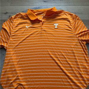 Nike Men's Orange and White Polo Shirt